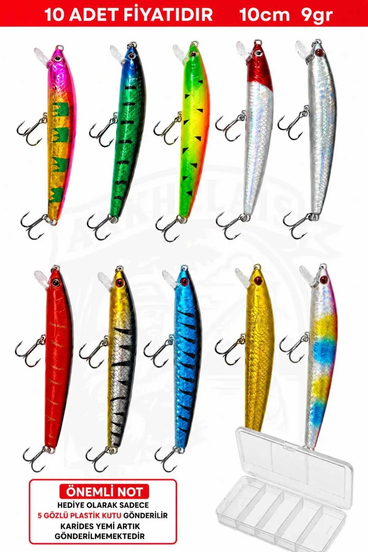 Suni Balık Yemi - Minnow - 10 cm 9 gr - 10'lu Paket - Yapay Balık Yemi - Kutu Hediyeli Arkhelais Fishing