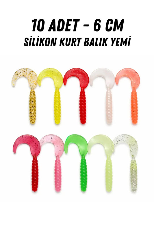 Silikon Balık Yemi Kurt - 6 CM - 10 ADET – Levrek, Çupra, Tatlı Su, Spin Olta ve Kıyı Atışı Uyumlu Arkhelais Fishing