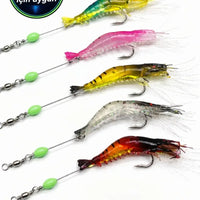 Karides Silikon Yem - Hazır Balık Yemi - LRF Yem - Levrek Çupra Yemi - Jigheadli 5’li Set - 7 cm 6 gr