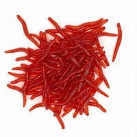 Silikon Solucan Balık Yemi 100 Adet – 3,5 cm Küçük Boy, Kırmızı, Esnek Yapı Arkhelais Fishing