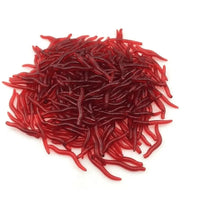 Silikon Solucan Balık Yemi 100 Adet – 3,5 cm Küçük Boy, Kırmızı, Esnek Yapı Arkhelais Fishing