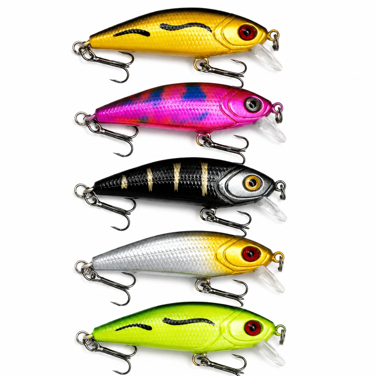 Mini Minnow Wobbler Seti - 5 Gözlü Plastik Kutu Hediyeli Arkhelais Fishing