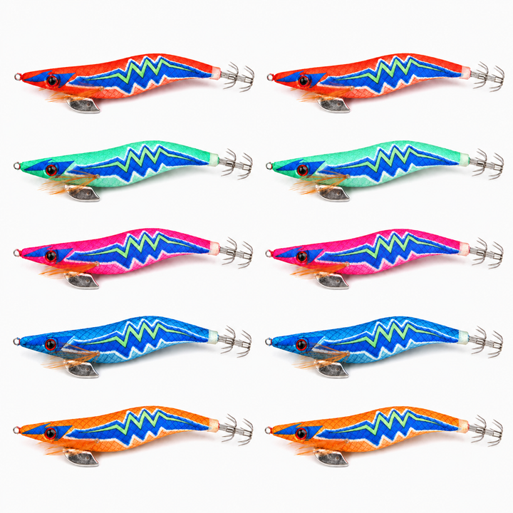 10'Lu Kumaş Kaplı Kalamar Zokası Seti (22gr - 12cm) — Çanta Hediyeli Arkhelais Fishing