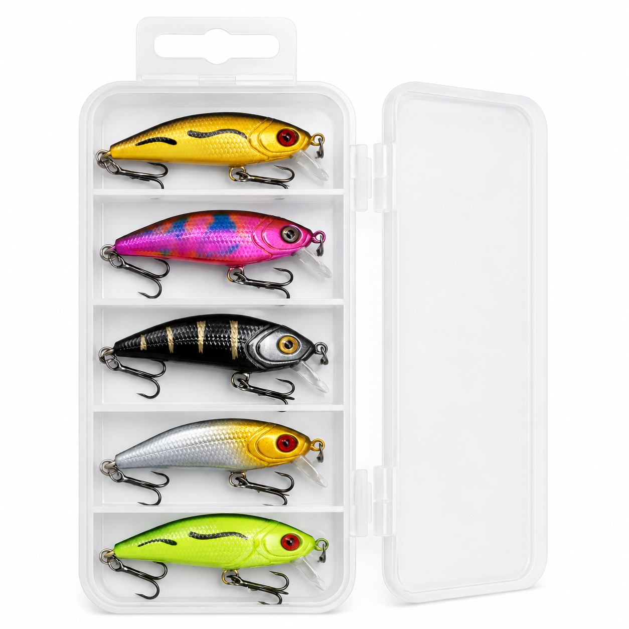 Mini Minnow Wobbler Seti - 5 Gözlü Plastik Kutu Hediyeli Arkhelais Fishing