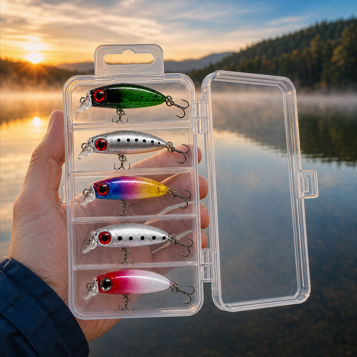 Mini Crankbait Seti - 5 Gözlü Plastik Kutu Hediyeli Arkhelais Fishing