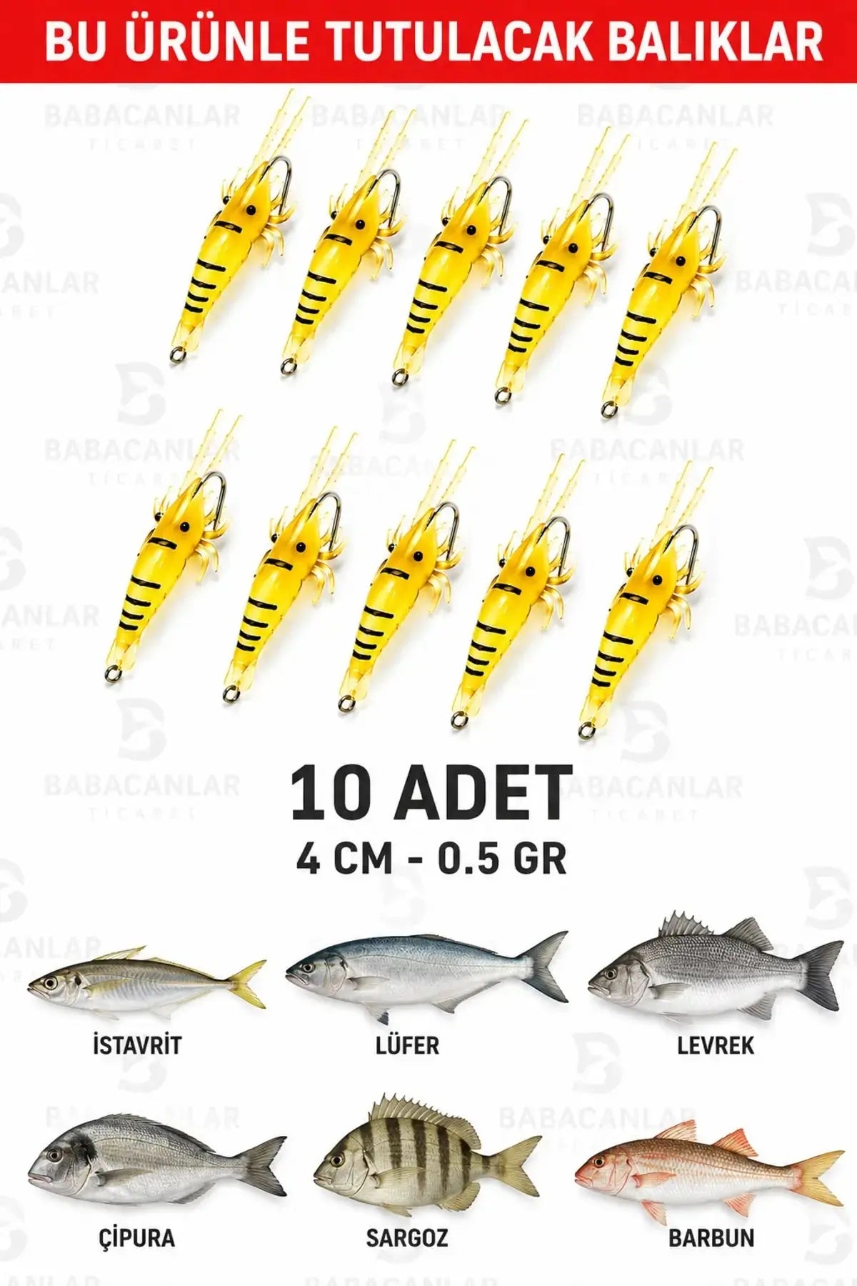 Karides Görünümlü Silikon Balık Yemi 10’lu Paket Arkhelais Fishing