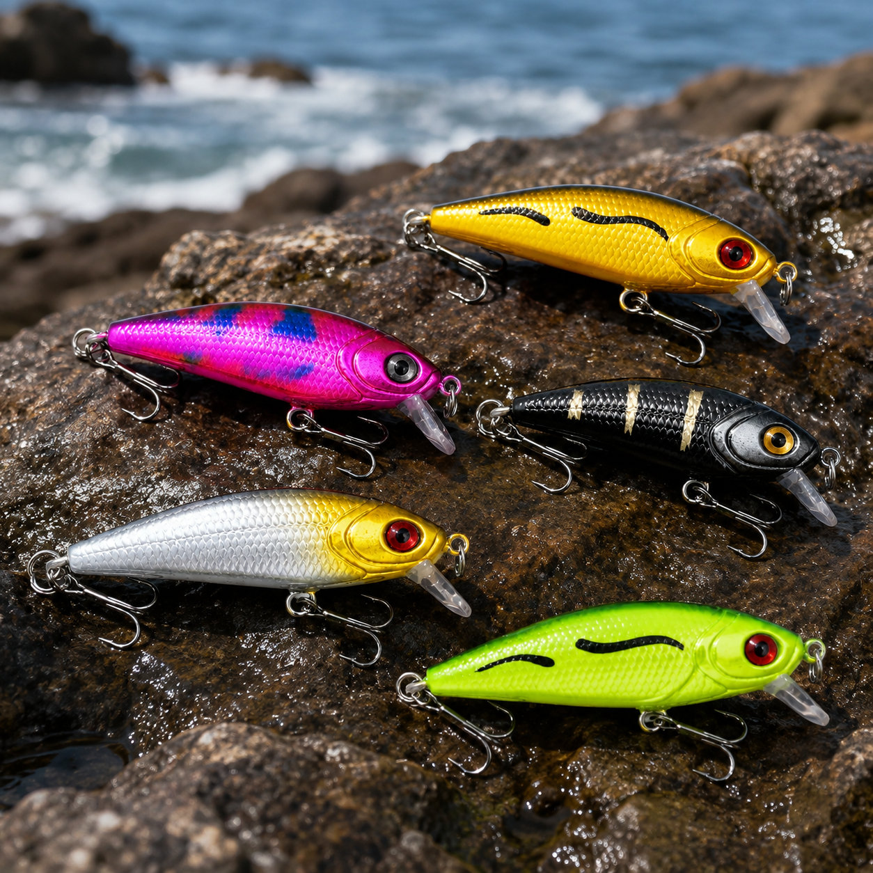 Mini Minnow Wobbler Seti - 5 Gözlü Plastik Kutu Hediyeli Arkhelais Fishing
