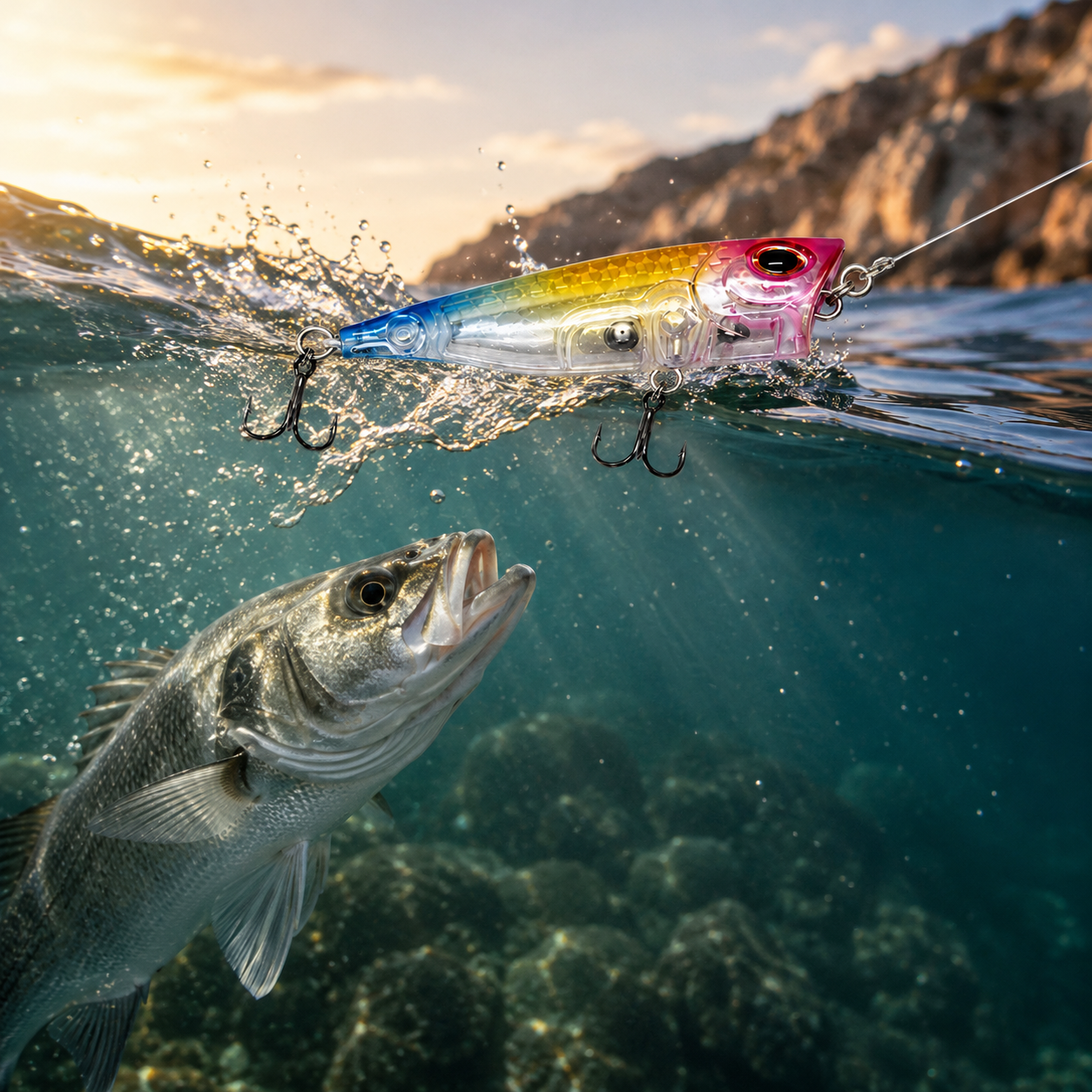 Mini Popper Seti - 5 Gözlü Plastik Kutu Hediyeli Arkhelais Fishing